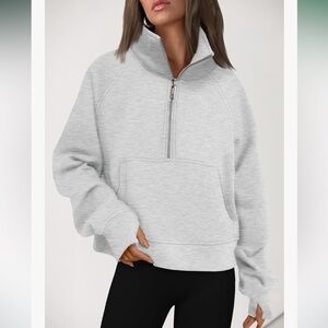 Gray half-Zip Women's Sweater pullover